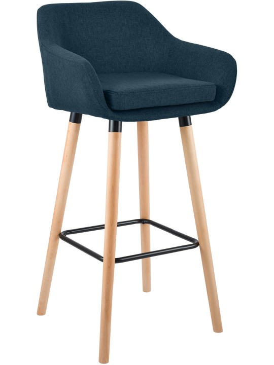 Tabouret de bar Grant tissu, bleu