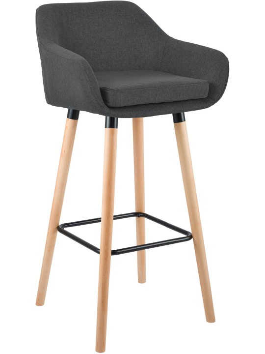 Tabouret de bar Grant tissu, gris foncé