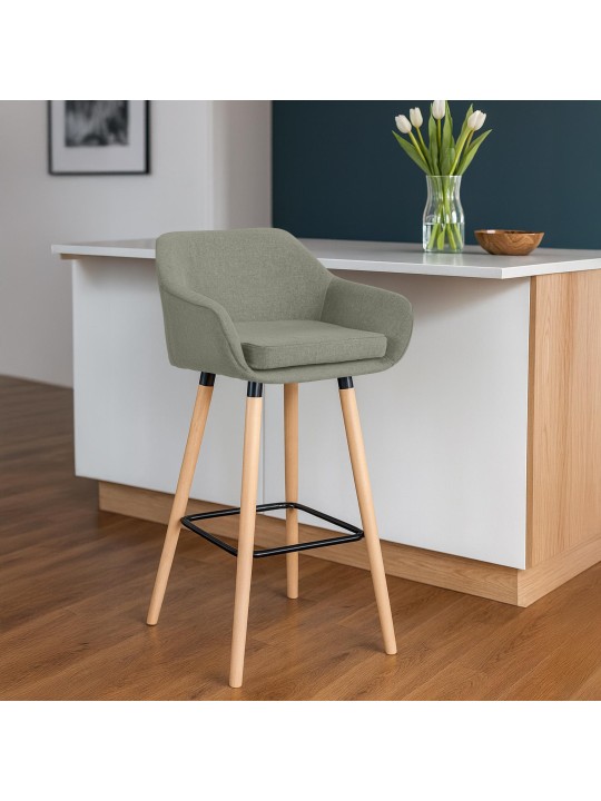 Tabouret de bar Grant tissu, gris clair