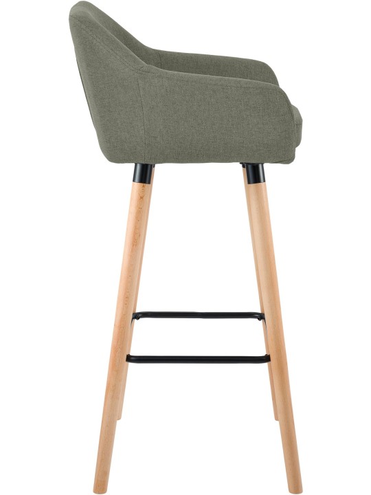 Tabouret de bar Grant tissu, gris clair
