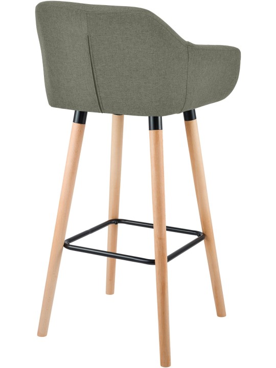 Tabouret de bar Grant tissu, gris clair