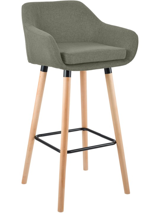 Tabouret de bar Grant tissu, gris clair