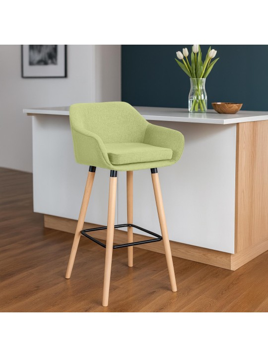 Tabouret de bar Grant tissu, vert clair Tabouret de bar Grant tissu, vert clair