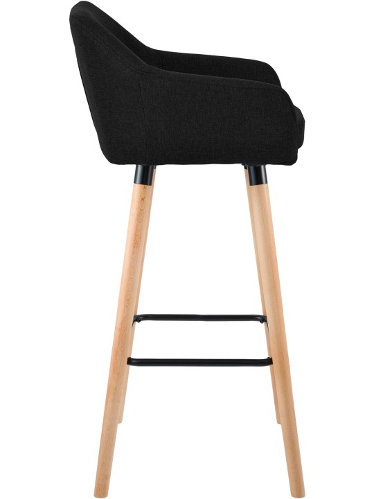 Tabouret de bar Grant tissu, noir