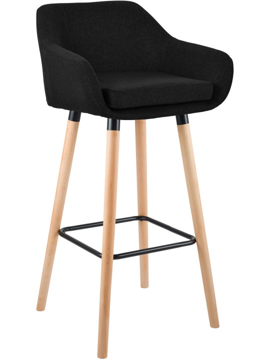 Tabouret de bar Grant tissu, noir