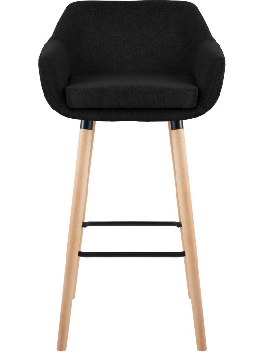 Tabouret de bar Grant tissu, noir