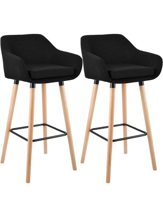 Lot de 2 tabourets de bar Grant tissu, noir Lot de 2 tabourets de bar Grant tissu, noir