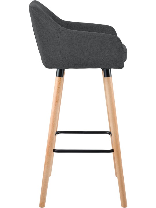 Lot de 2 tabourets de bar Grant tissu, gris foncé