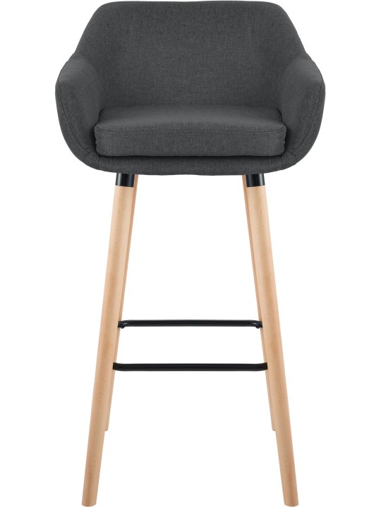 Lot de 2 tabourets de bar Grant tissu, gris foncé