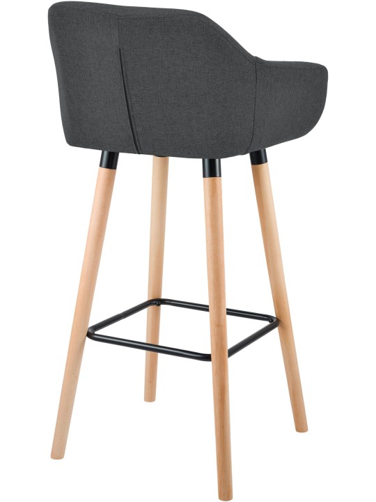 Lot de 2 tabourets de bar Grant tissu, gris foncé