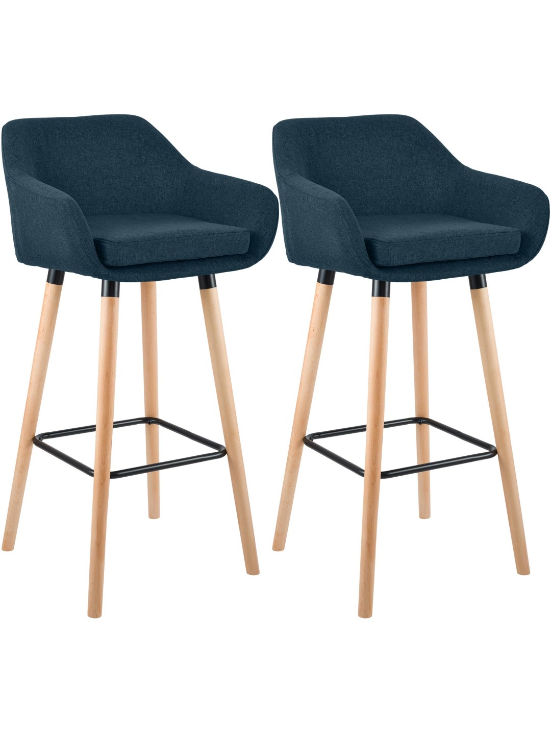 Lot de 2 tabourets de bar Grant tissu, bleu
