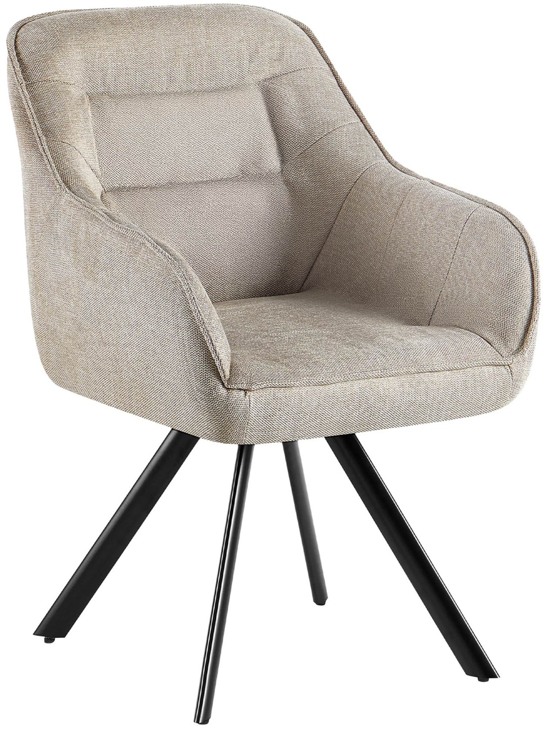 Chaise Pettuli en tissu, crème