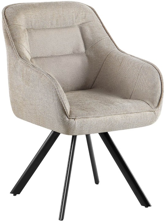 Chaise Pettuli en tissu, crème