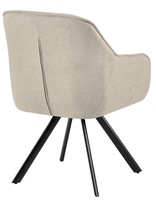 Chaise Pettuli en tissu, crème