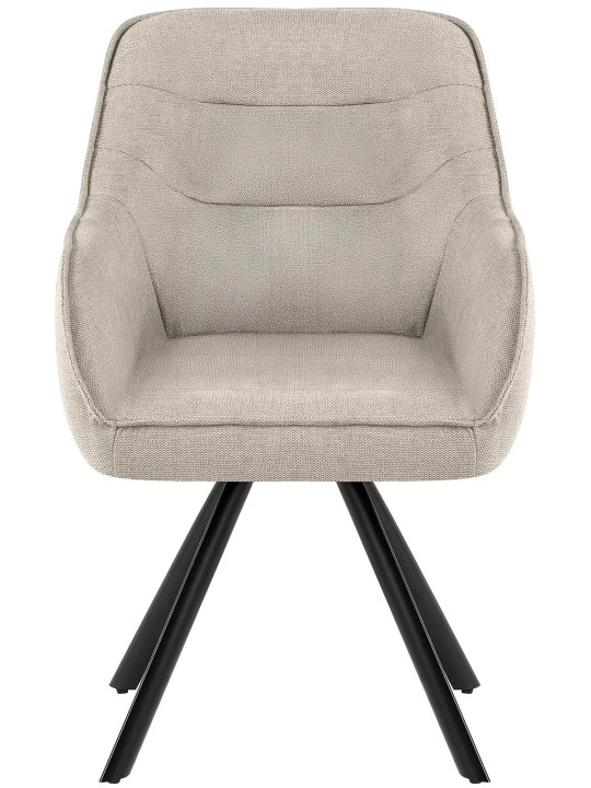 Chaise Pettuli en tissu, crème