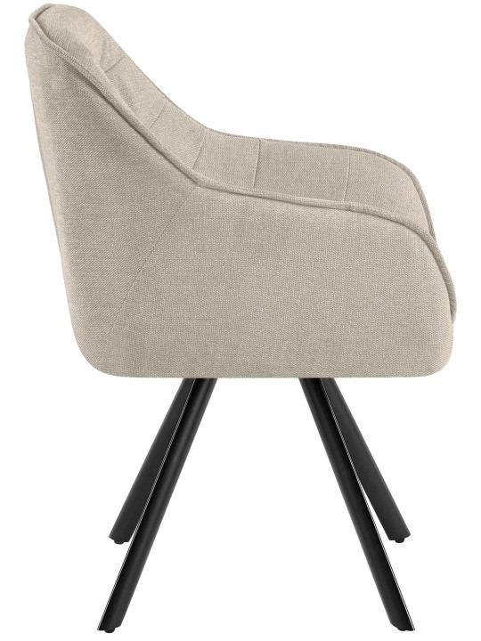 Chaise Pettuli en tissu, crème