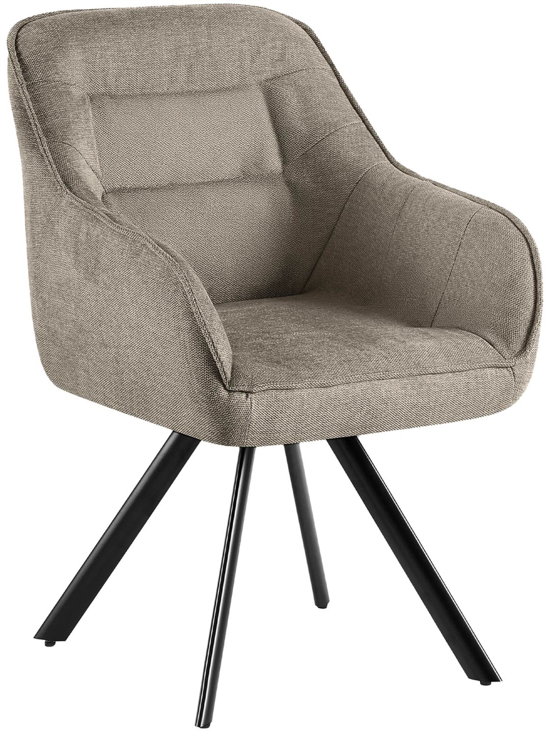 Chaise Pettuli en tissu, taupe