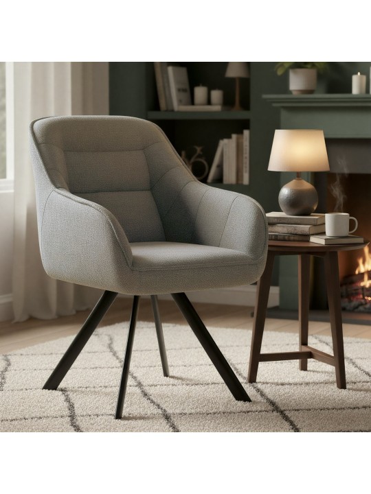 Chaise Pettuli en tissu, taupe Chaise Pettuli en tissu, taupe