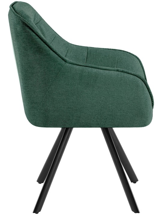 Chaise Pettuli en tissu, vert