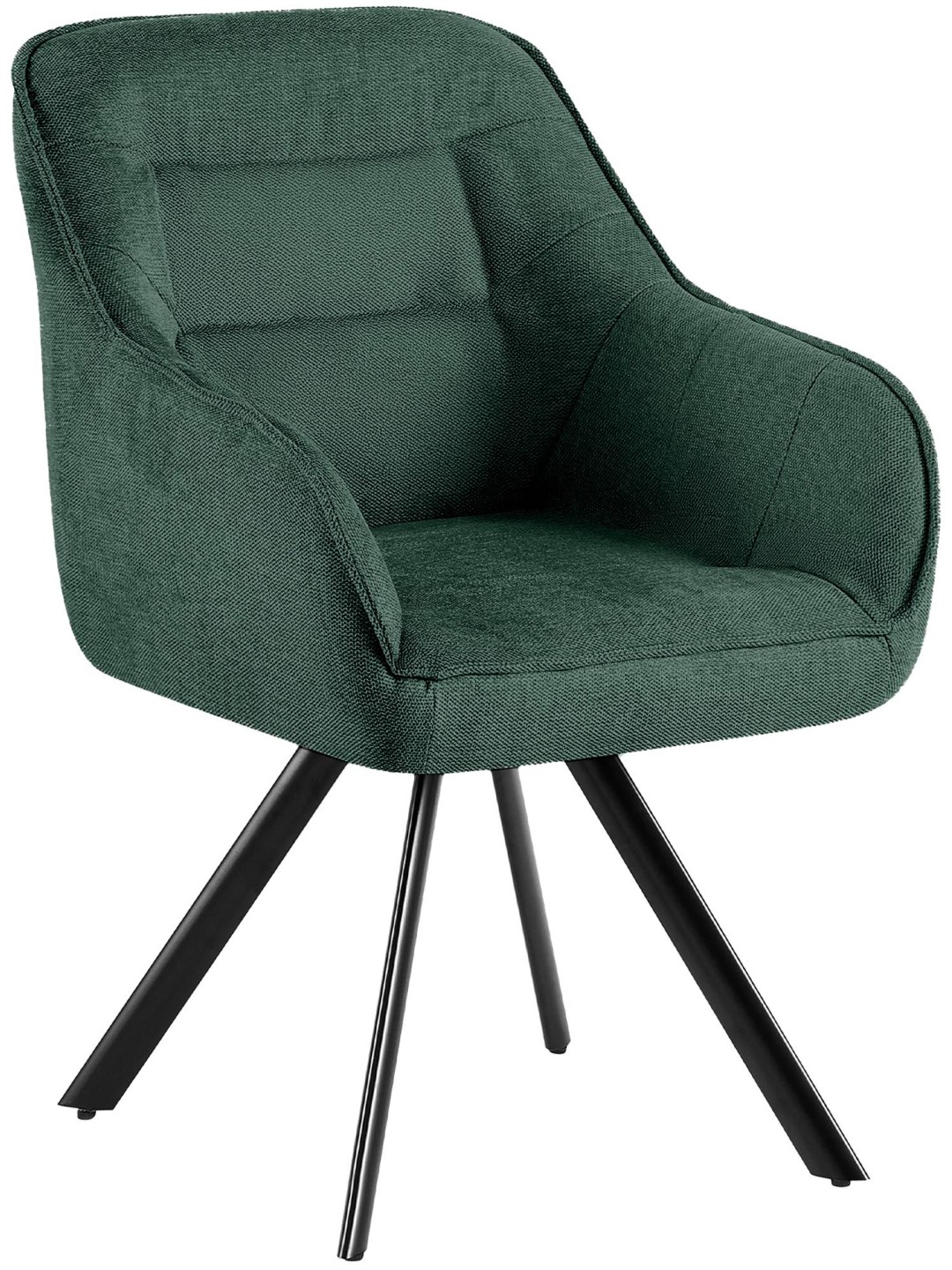Chaise Pettuli en tissu, vert