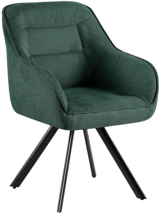 Chaise Pettuli en tissu, vert