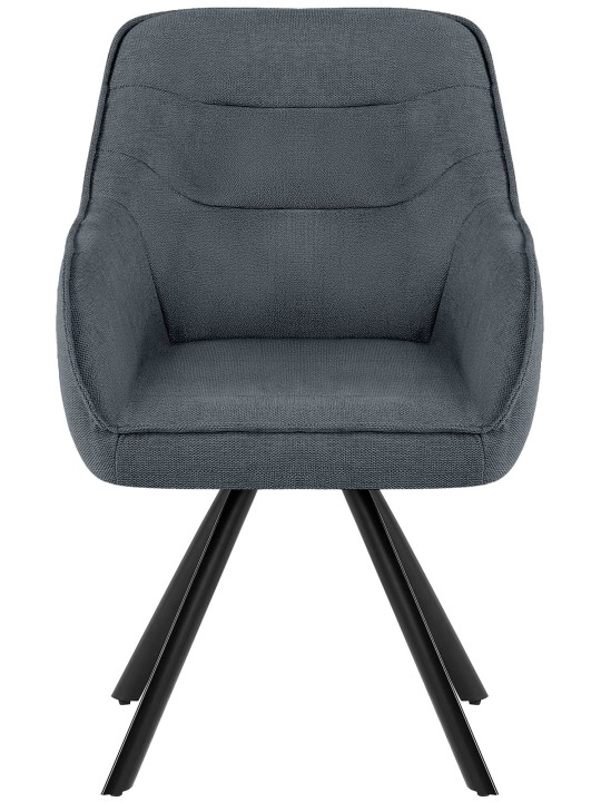 Chaise Pettuli en tissu, gris foncé