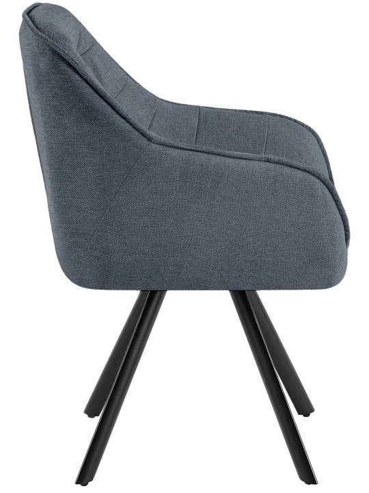 Chaise Pettuli en tissu, gris foncé