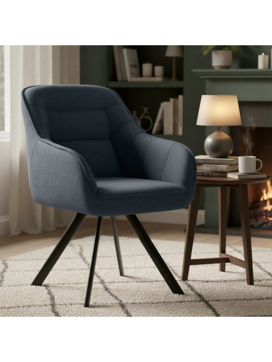 Chaise Pettuli en tissu, gris foncé