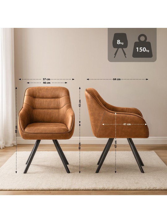 Chaise Pettuli Vintage, brun clair