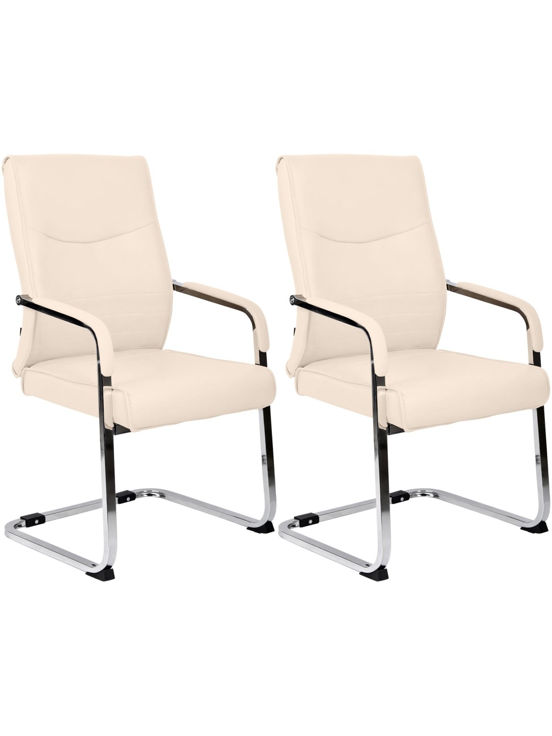 Lot de 2 chaises visiteurs Hobart, crème