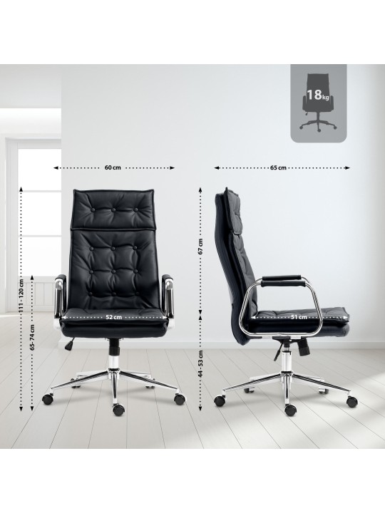 Chaise de bureau Sotira cuir véritable, noir Chaise de bureau Sotira cuir véritable, noir