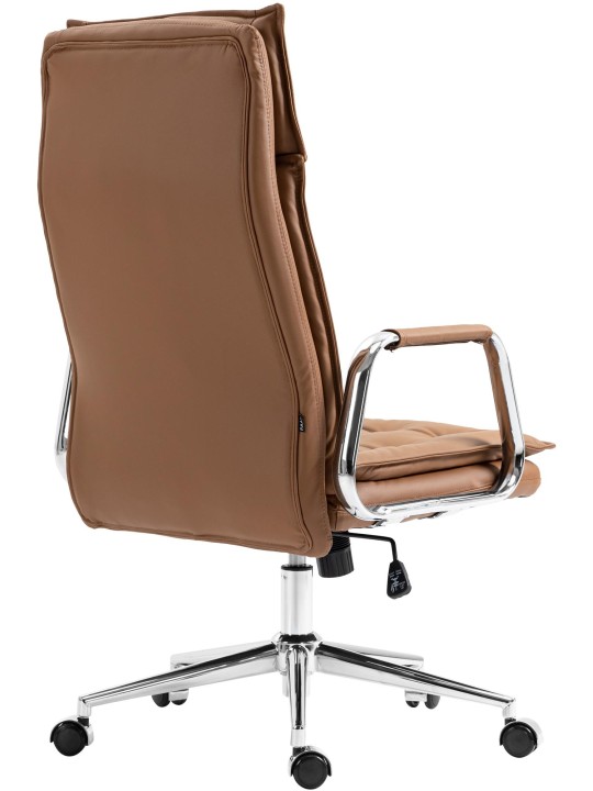 Chaise de bureau Sotira cuir véritable, brun clair