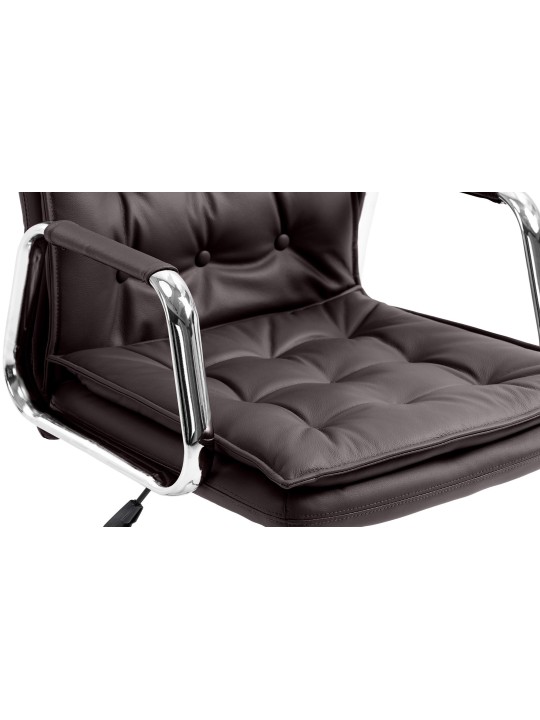 Chaise de bureau Sotira cuir véritable, brun