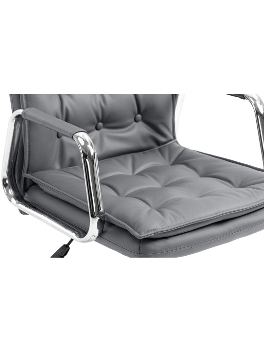 Chaise de bureau Sotira cuir véritable, gris