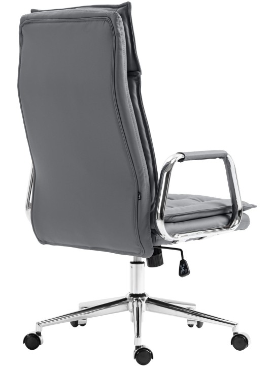 Chaise de bureau Sotira cuir véritable, gris