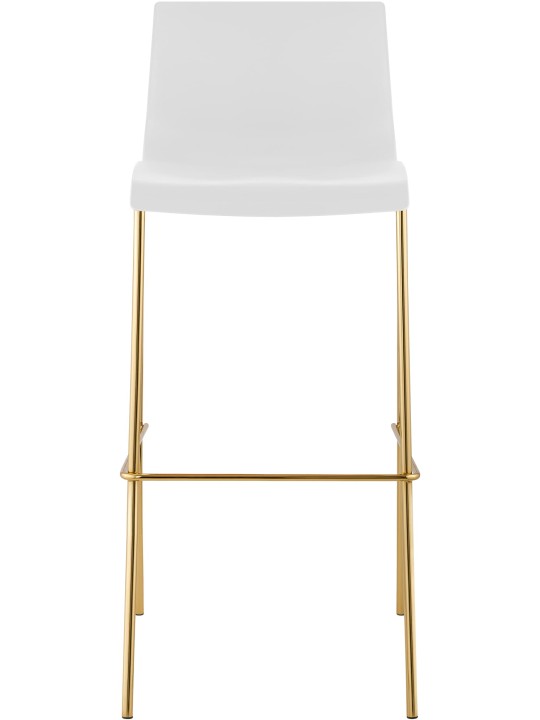Tabouret de bar Hoover plastique 4 pieds or, blanc Tabouret de bar Hoover plastique 4 pieds or, blanc