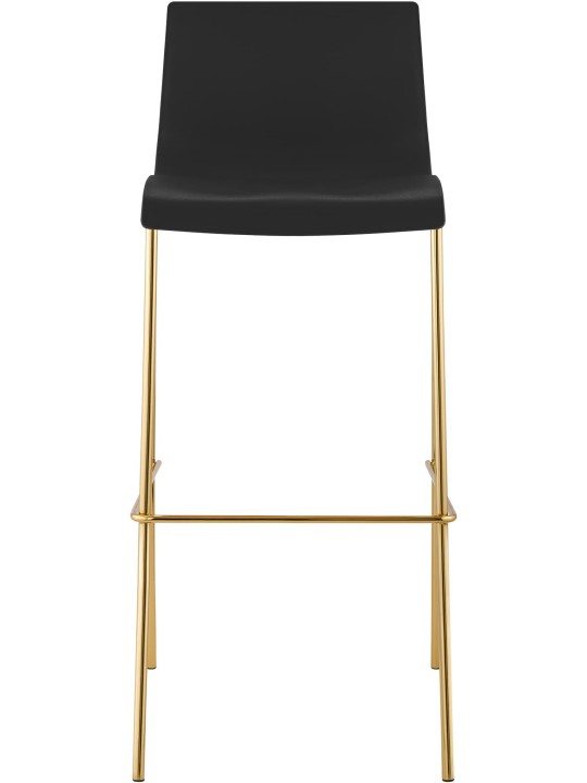 Tabouret de bar Hoover plastique 4 pieds or, noir