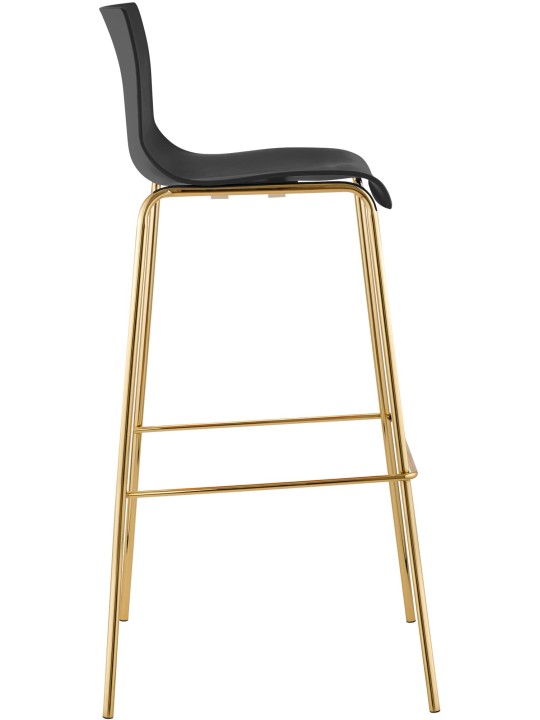 Tabouret de bar Hoover plastique 4 pieds or, noir