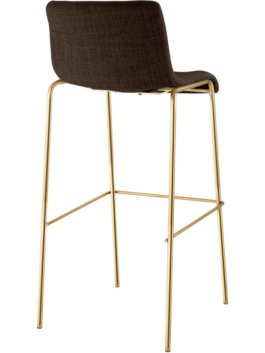 Tabouret de bar Hoover en tissu 4 pieds doré, brun Tabouret de bar Hoover en tissu 4 pieds doré, brun