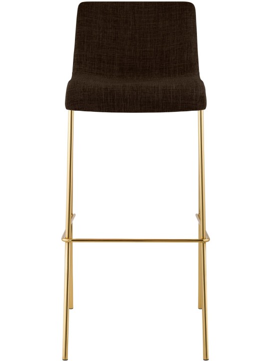 Tabouret de bar Hoover en tissu 4 pieds doré, brun Tabouret de bar Hoover en tissu 4 pieds doré, brun