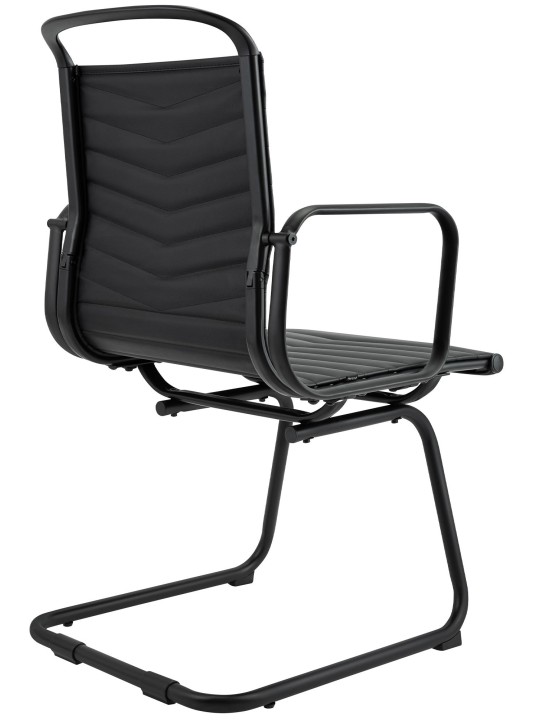 Chaise visiteur Tomkin simili cuir, noir