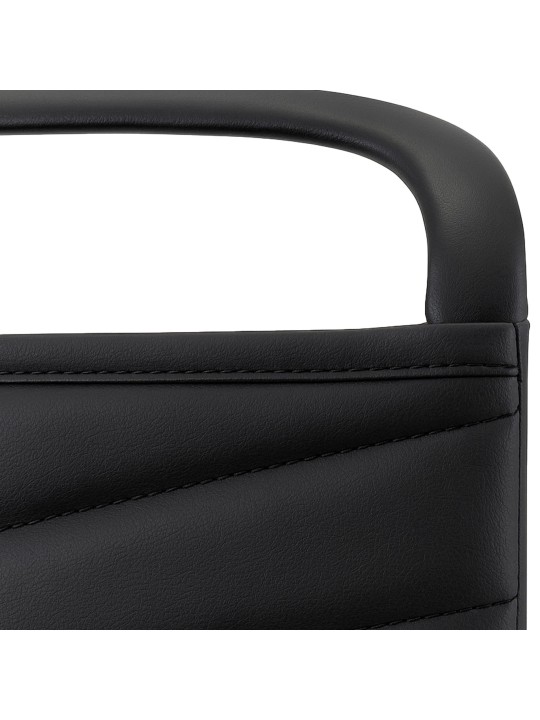 Chaise visiteur Tomkin simili cuir, noir