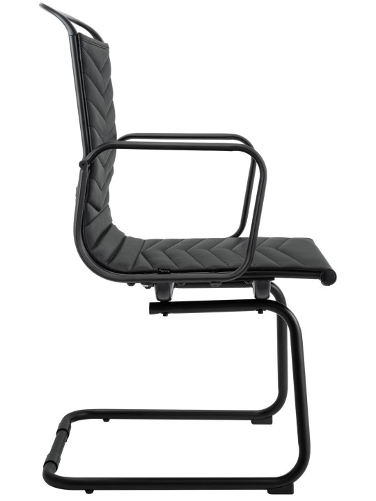 Chaise visiteur Tomkin simili cuir, noir