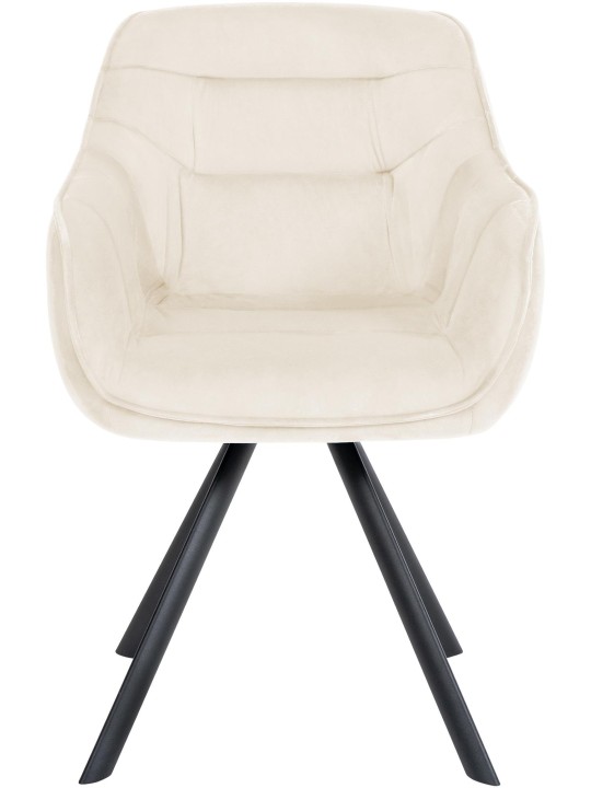 Chaise Russel velours, crème