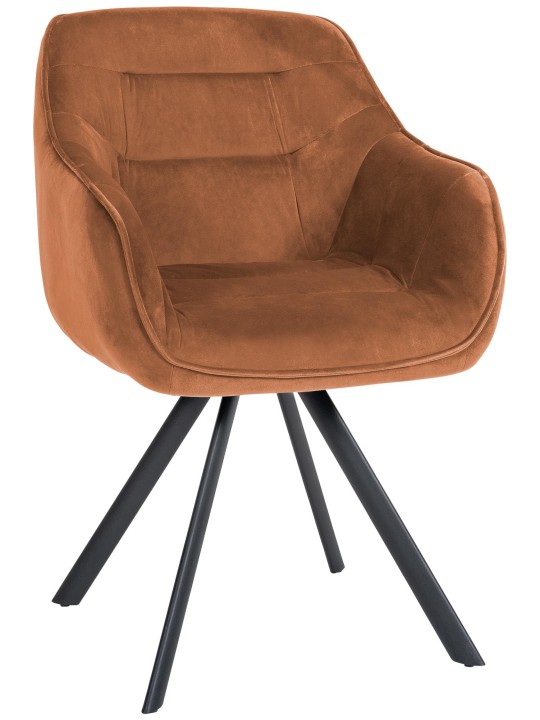 Chaise Russel velours, café