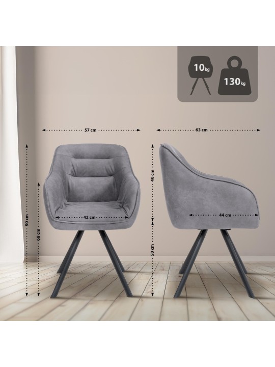 Chaise Russel Vintage, gris