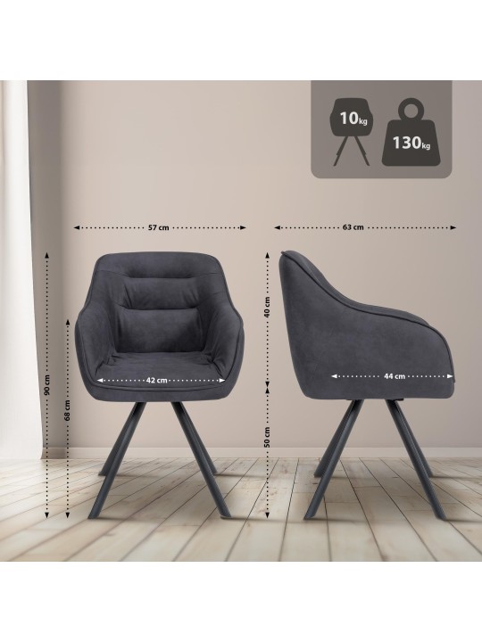 Chaise Russel Vintage, noir