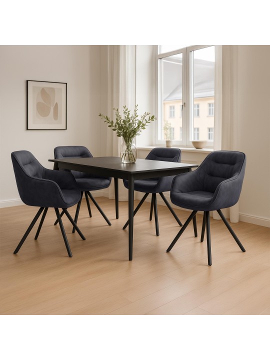 Chaise Russel Vintage, noir