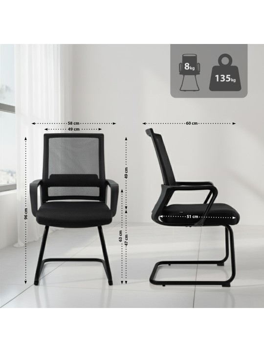 Chaise visiteur Hanka, noir Chaise visiteur Hanka, noir