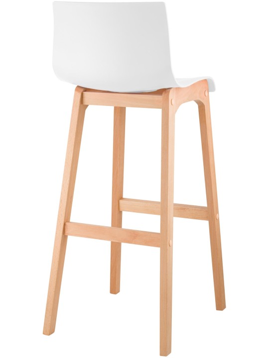 Tabouret de bar Hoover Natura structure 4 pieds, blanc